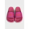 Pink printed flip-flops
