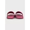 Pink printed flip-flops