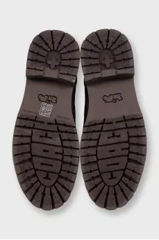 Brown rubber boots with print