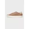 Men's brown suede lace-up sneakers