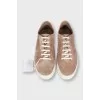 Men's brown suede lace-up sneakers