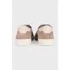 Men's brown suede lace-up sneakers