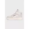 Men's gray high-top sneakers with logo