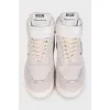 Men's gray high-top sneakers with logo