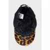 Black cap with print and embroidery
