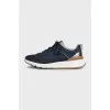 Men's sneakers with blue suede inserts