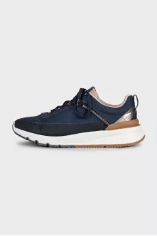 Men's sneakers with blue suede inserts