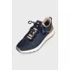 Men's sneakers with blue suede inserts