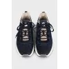 Men's sneakers with blue suede inserts