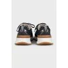 Men's sneakers with blue suede inserts