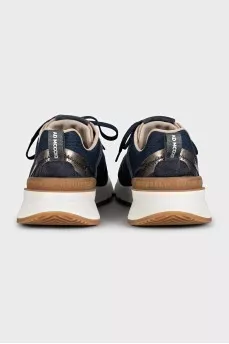 Men's sneakers with blue suede inserts