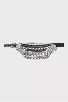 Black and white printed belt bag