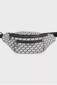 Black and white printed belt bag