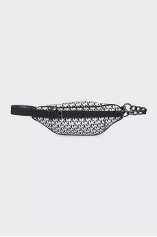 Black and white printed belt bag