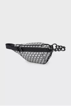 Black and white printed belt bag