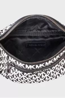 Black and white printed belt bag