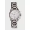 Round silver watch