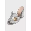 Silver mules with decor