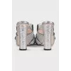 Silver mules with decor