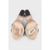 Silver mules with decor