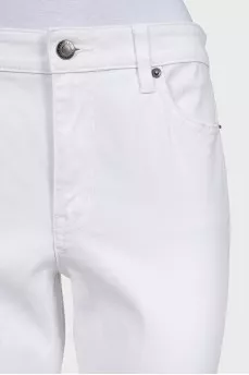 White straight-leg jeans