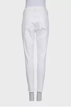White straight-leg jeans