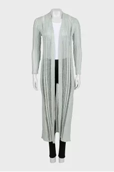 Semi-transparent straight-cut cardigan