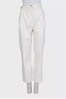 Beige balloon pants with pockets