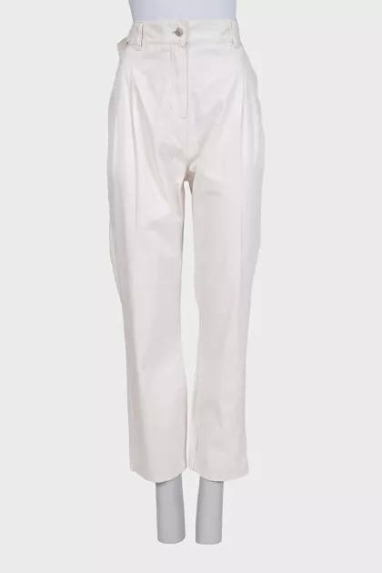Beige balloon pants with pockets