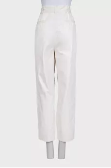 Beige balloon pants with pockets