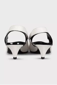 Leather pointed-toe slingbacks