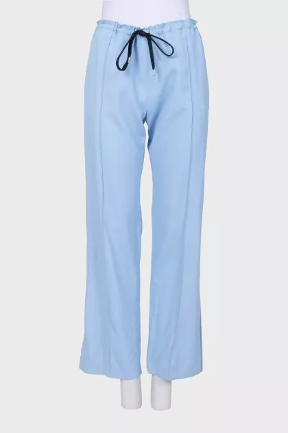 Straight-leg trousers with ties
