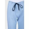 Straight-leg trousers with ties