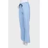 Straight-leg trousers with ties