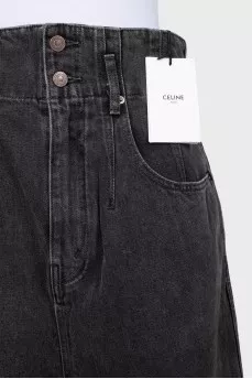 Cropped wide-leg jeans with tag