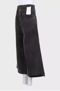 Cropped wide-leg jeans with tag