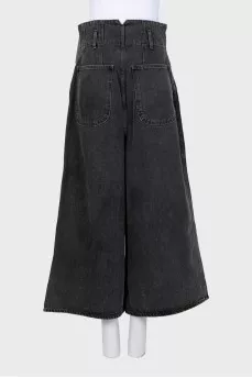 Cropped wide-leg jeans with tag