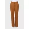 Straight-leg wool trousers