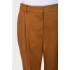Straight-leg wool trousers