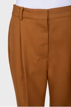 Straight-leg wool trousers