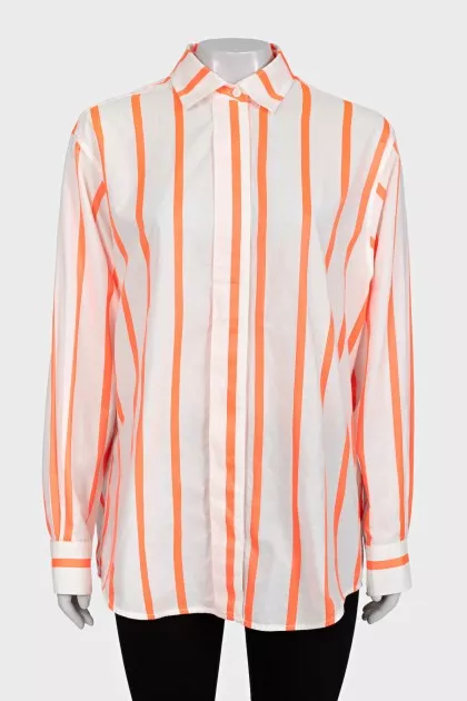 White shirt with orange stripes