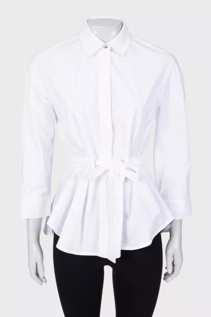 White blouse with a belt