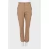 Brown wool straight-leg trousers