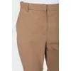 Brown wool straight-leg trousers