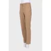Brown wool straight-leg trousers