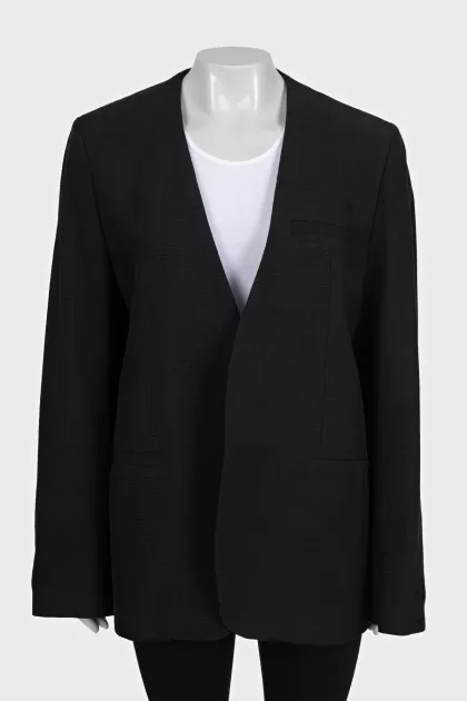 Black straight-cut jacket