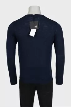 Men's printed wool pullover with tag