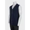 Men's wool vest with buttons and tag