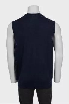 Men's wool vest with buttons and tag