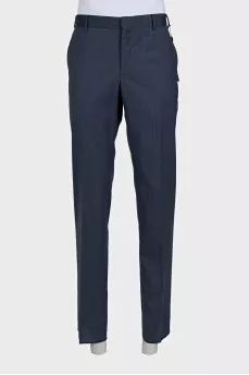 Men's blue wool trousers